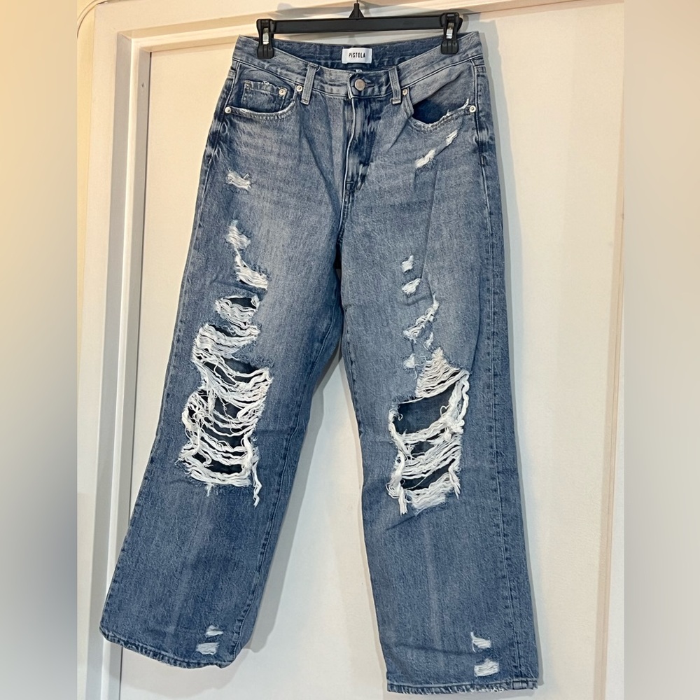 Pistola Ripped Wide Leg Jean - women’s - size US 27